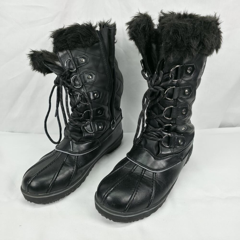 Dream Pairs Womens 10 Winter Snow Boots Faux Fur Thinsulate Waterproof Warm